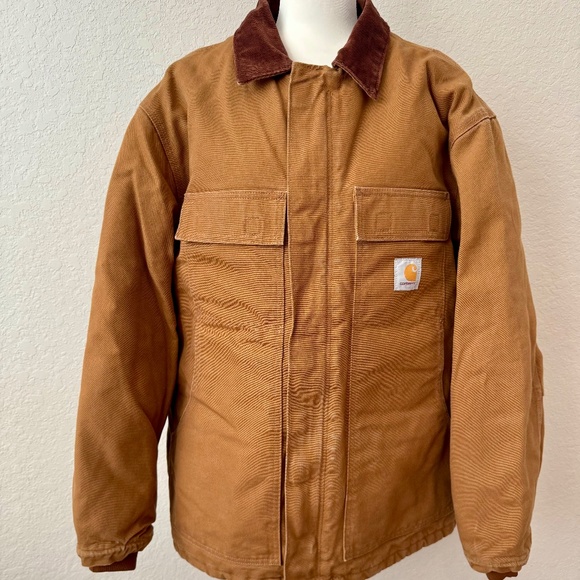 Carhartt Loose Fit Firm Duck Insulated Traditional Coat Brown Men's Size L - Picture 1 of 11